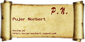 Pujer Norbert névjegykártya